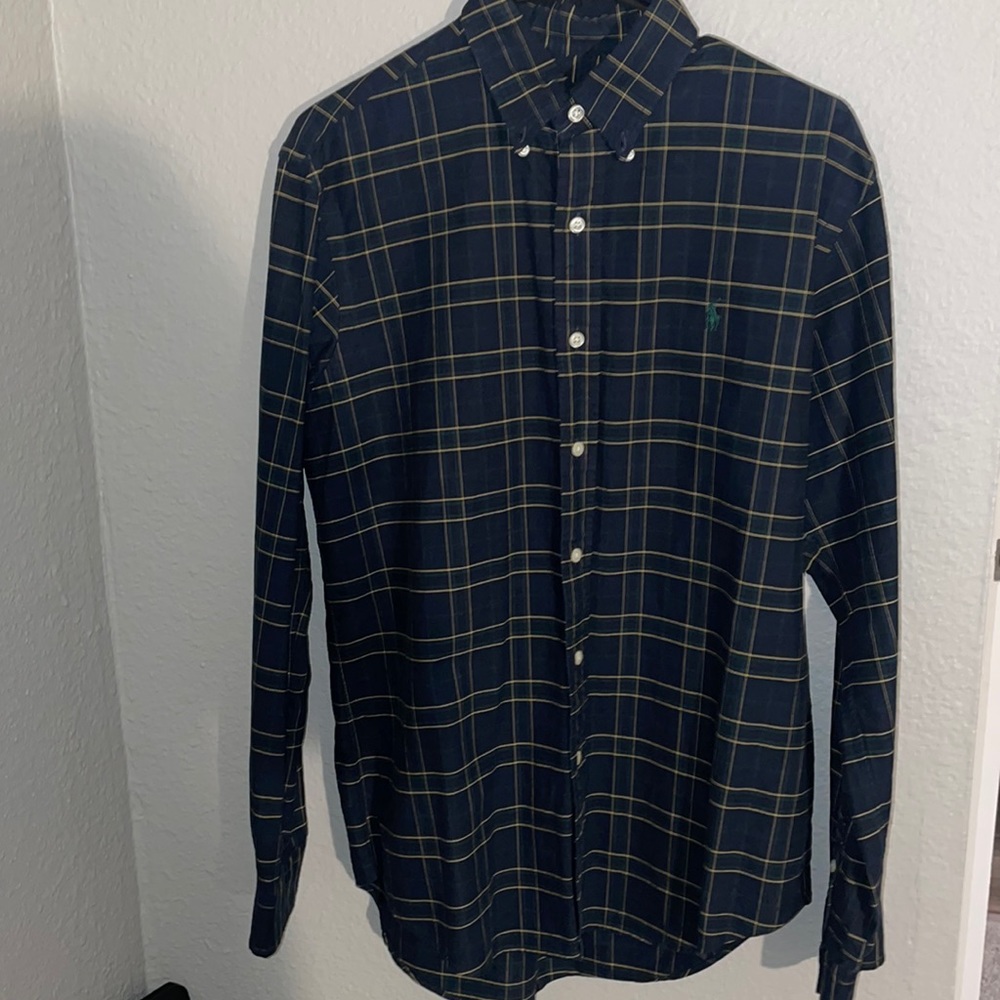 POLO RALPH LAUREN Men Multicolor Plaid Long Sleeve Button Down Shirt Size M